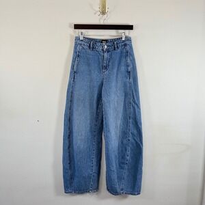 BDG Barrel Leg High Rise Jeans Medium Wash Urban Outfitters Womens 26 Boho